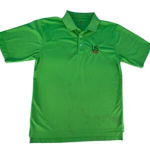 Ultra Club Cool & Dry US Foods 3 Button Polo Tee Shirt Top Medium Solid Green
